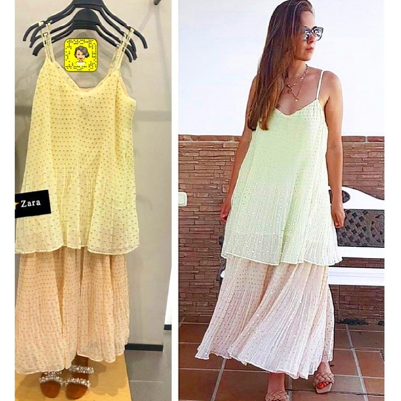 ZARA Pleated dress With metallic thread bloggers favorite - Picture 7 of 16